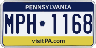 PA license plate MPH1168
