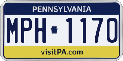 PA license plate MPH1170