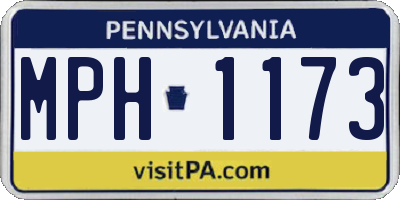 PA license plate MPH1173