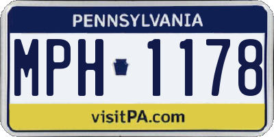 PA license plate MPH1178