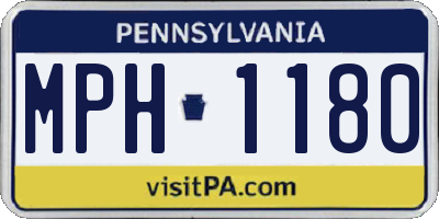 PA license plate MPH1180