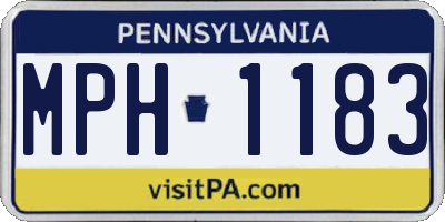 PA license plate MPH1183