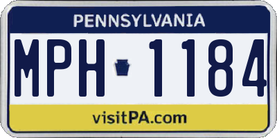 PA license plate MPH1184