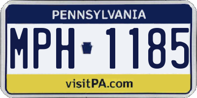 PA license plate MPH1185