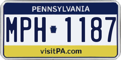 PA license plate MPH1187