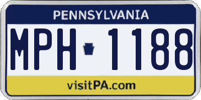 PA license plate MPH1188