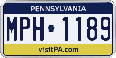 PA license plate MPH1189