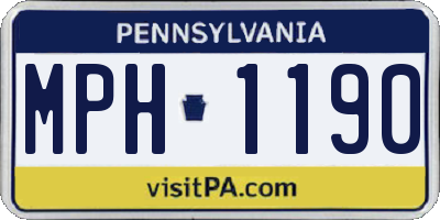PA license plate MPH1190