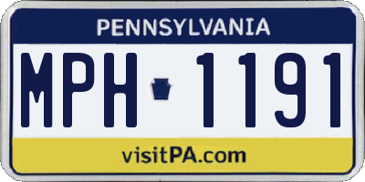 PA license plate MPH1191