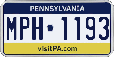PA license plate MPH1193