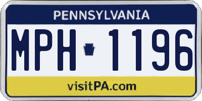 PA license plate MPH1196