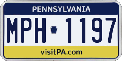 PA license plate MPH1197