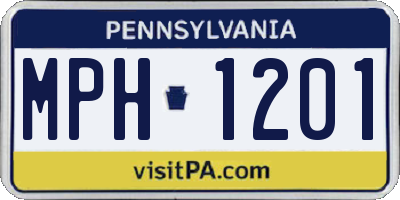 PA license plate MPH1201