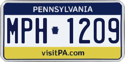 PA license plate MPH1209