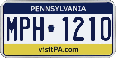 PA license plate MPH1210