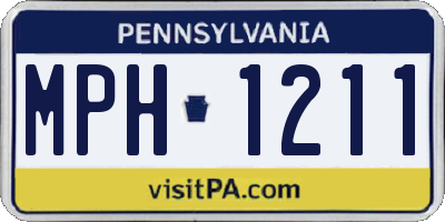 PA license plate MPH1211