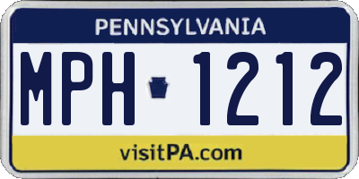 PA license plate MPH1212