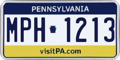 PA license plate MPH1213