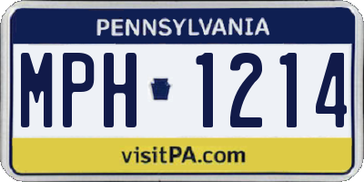PA license plate MPH1214
