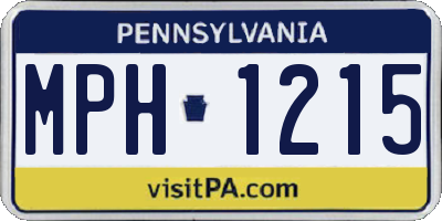PA license plate MPH1215