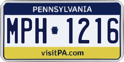 PA license plate MPH1216