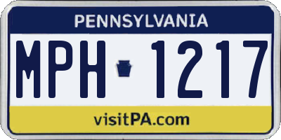 PA license plate MPH1217