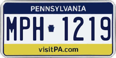 PA license plate MPH1219