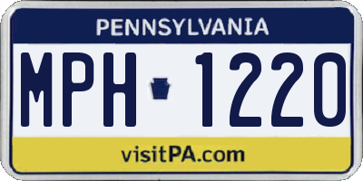 PA license plate MPH1220