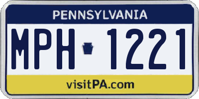 PA license plate MPH1221