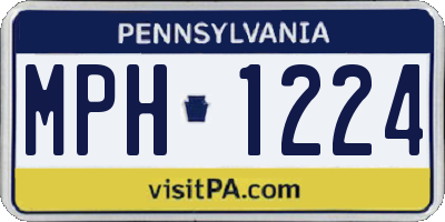 PA license plate MPH1224