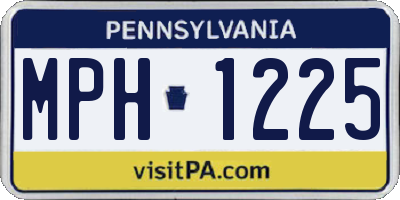 PA license plate MPH1225