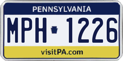 PA license plate MPH1226