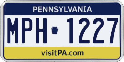 PA license plate MPH1227