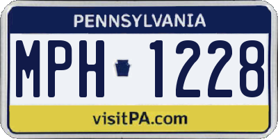 PA license plate MPH1228