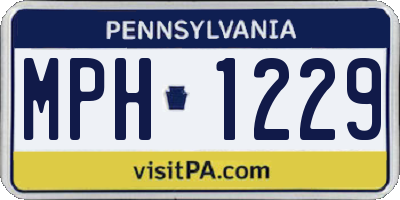 PA license plate MPH1229