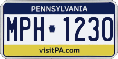 PA license plate MPH1230