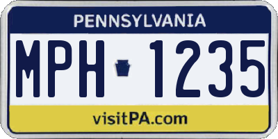 PA license plate MPH1235