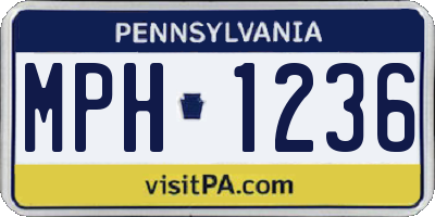 PA license plate MPH1236
