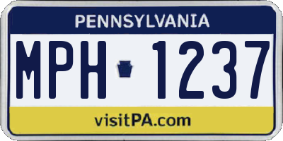 PA license plate MPH1237