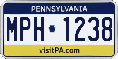 PA license plate MPH1238
