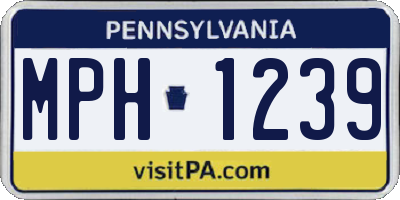 PA license plate MPH1239