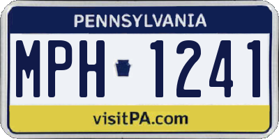 PA license plate MPH1241