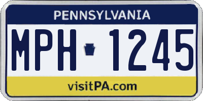 PA license plate MPH1245