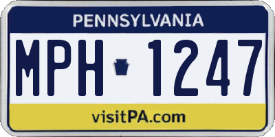PA license plate MPH1247