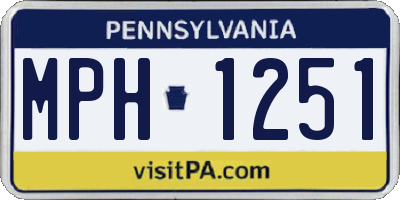 PA license plate MPH1251