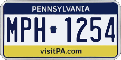 PA license plate MPH1254