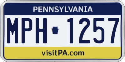 PA license plate MPH1257