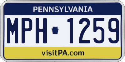 PA license plate MPH1259