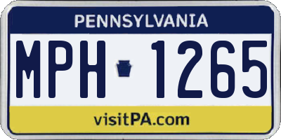 PA license plate MPH1265