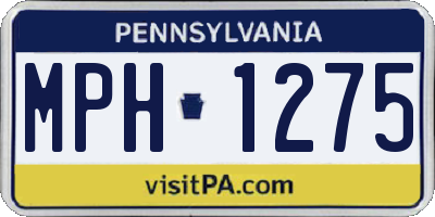 PA license plate MPH1275